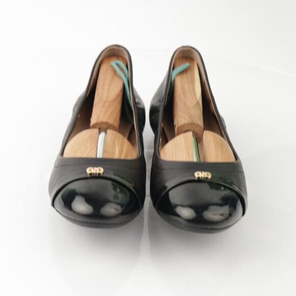 Cole Haan Womens Elsie Ballet Flats Size 8 Black Leather Cap Toe Slip On Shoes - Picture 13 of 13